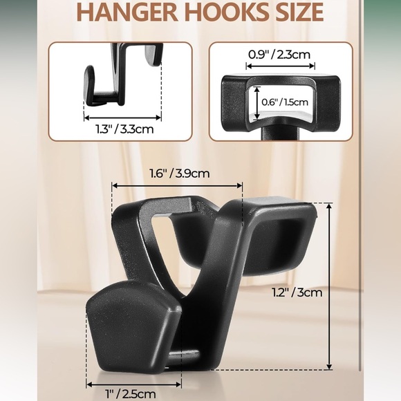 Black space saving hanger hooks closet organization - Picture 3 of 12